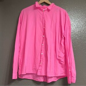 Anthropologie Velvet by Graham & Spencer pink blouse, XL made in the USA